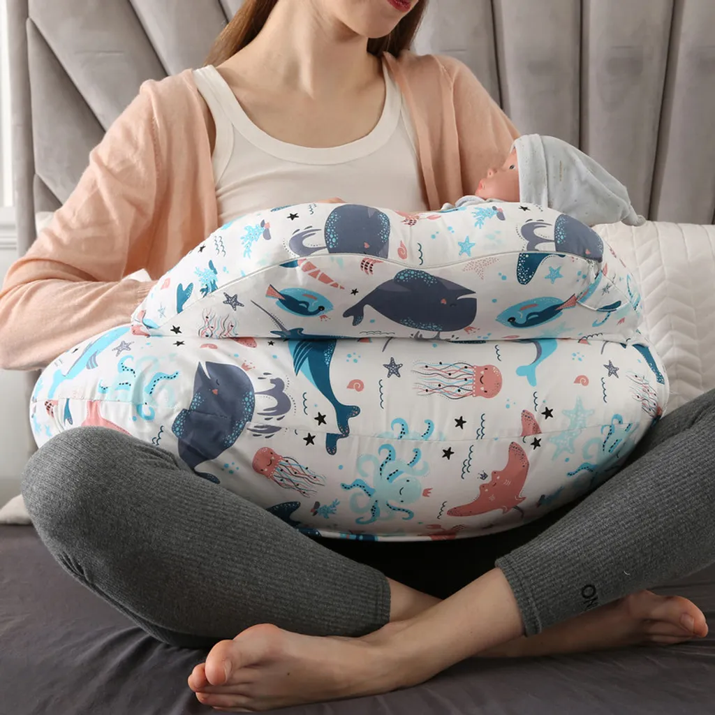 Coussin allaitement pour maman : confort dos et bras avec motif marin - 2