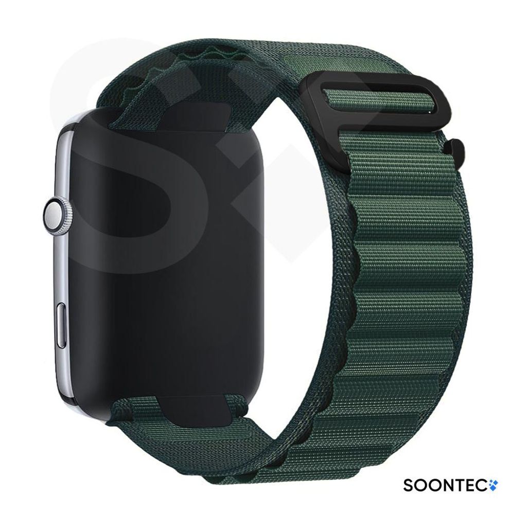 SOONTEC Premium Nylon Loop Armband für Apple Watch Ultra 1/2/3 & Series 1-11 – Outdoor-Sportarmband mit (schwarzem) G-Hook Verschluss - in Dunke...
