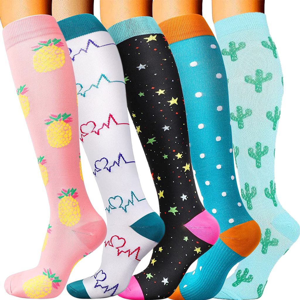 ALSTER HERZ® 3 Paar bunte Kompressionsstrümpfe Damen Produktbild 