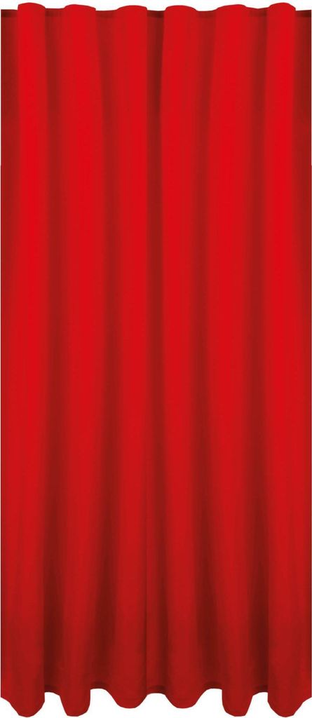 A red curtain hanging vertically.