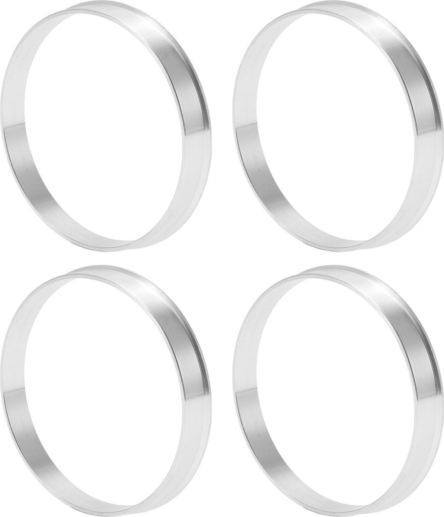 Autofelgen-Naben-Zentrierringe OD 66,6 mm bis ID 63,6 mm Räderzentrumswelle Stoßdämpfende Nabenringe aus Aluminiumlegierung Silberton Langlebig