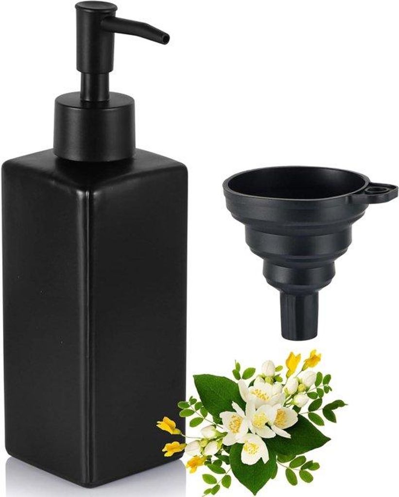Schwarze Glas-Seifenspender 350ML, wasserdicht, für Küche und Bad