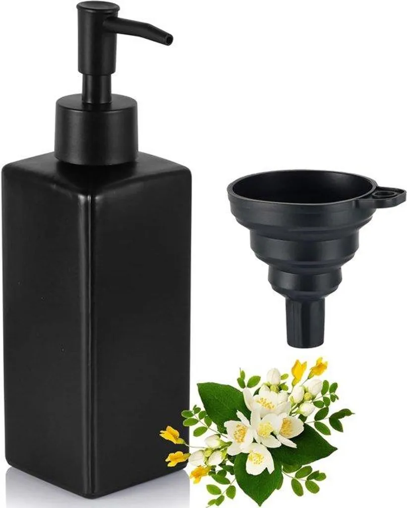 Distributeur de Savon Cuisine et Salle de Bain Design en Verre Noir