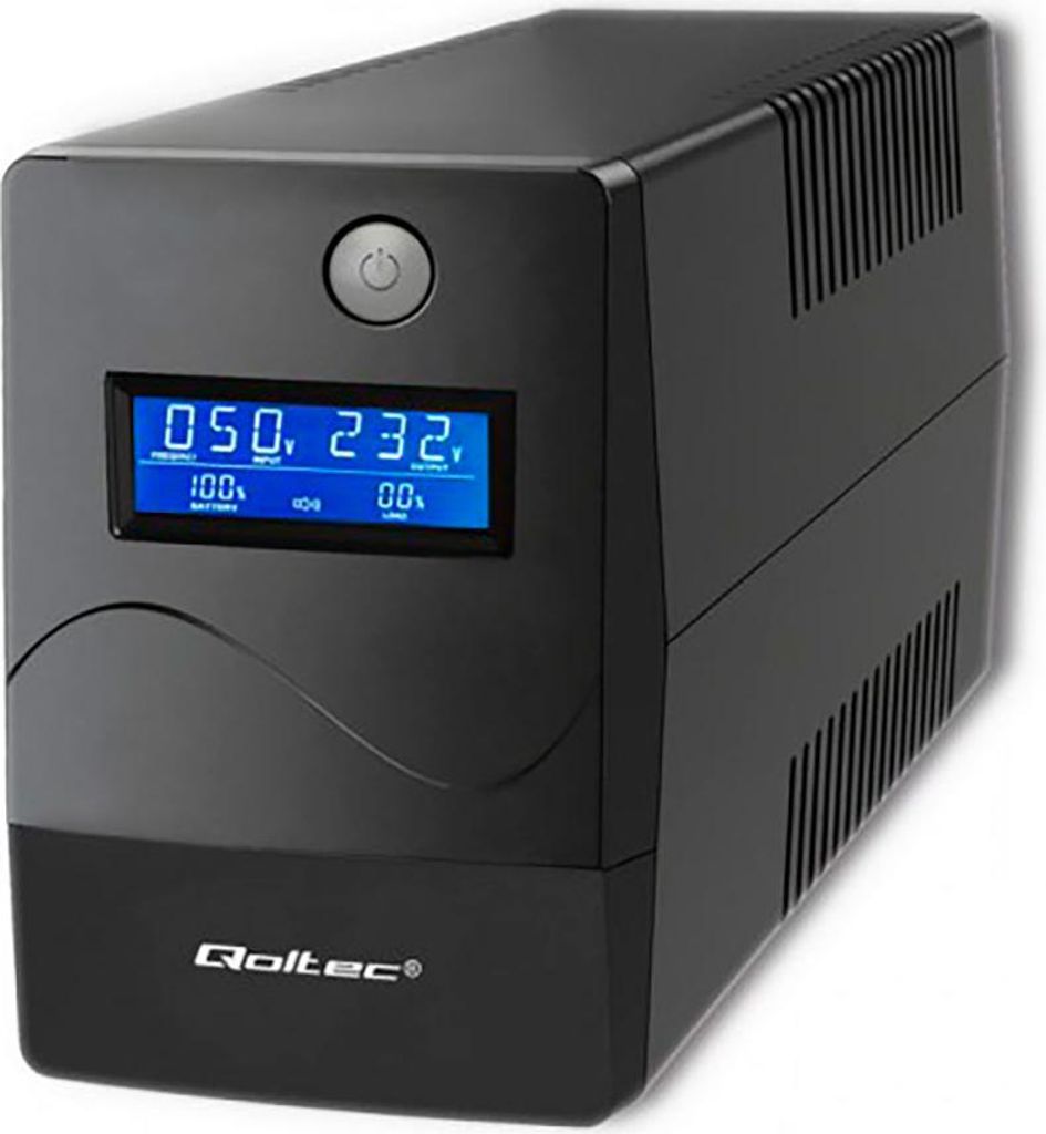 Qoltec Line Interactive USV | Monolith | 650 VA | 360 W | LCD | USB | RJ45