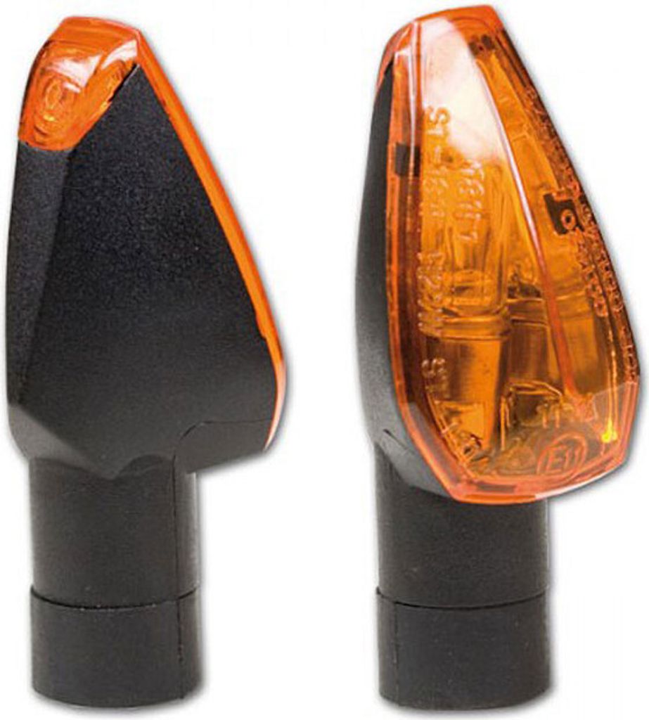 Mini-Blinker Peak, schwarz, kurz, gelbes Glas, E-, M10