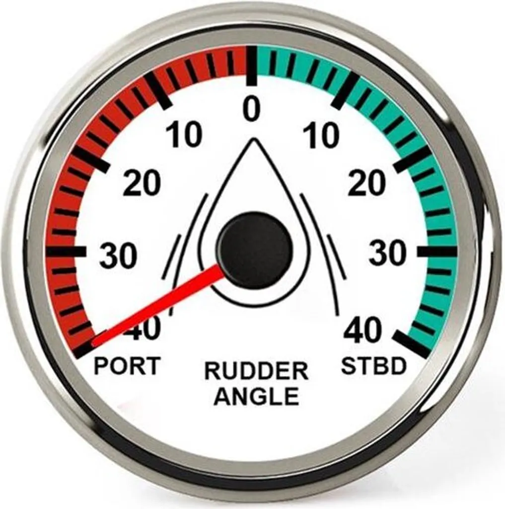 Indicateur d'angle de barre Hollex blanc 9-32V ø85mm pour bateau