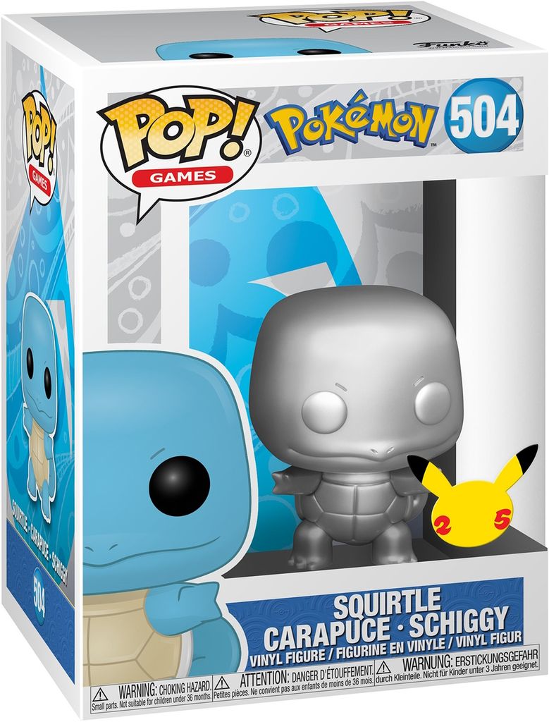 Pokémon - Squirtle Carapuce Schiggy 504 25 Years - Funko Pop! - Vinyl Figur
