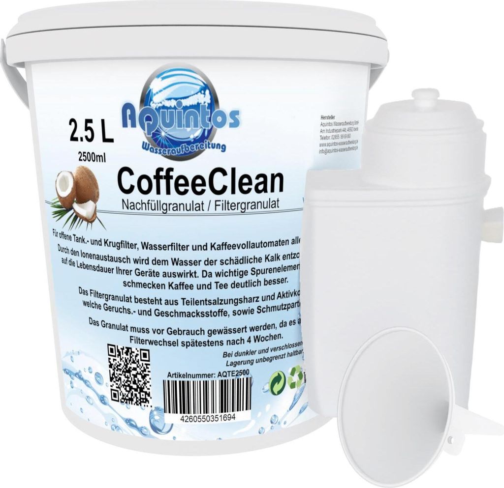 Nachfüllset Wasserfilter passend für Siemens EQ Kaffeevollautomaten und Bosch VeroSelection VeroBar AromaPro VeroCafe 2,5 Liter Nachfüllset