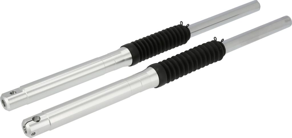 Set: ZT-Tuning Telegabel Silber, für Trommelbremse, hydraulische Dämpfung - für Simson S50, S51, S70, S53, S83