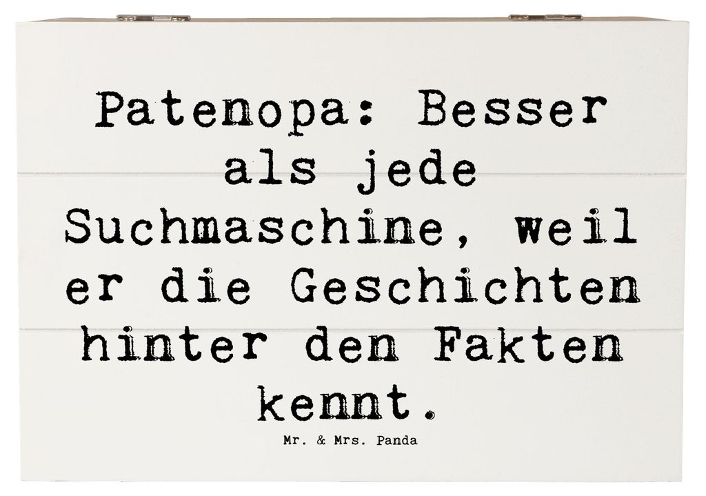 Mr. & Mrs. Panda Truhe Spruch Patenopa Geschichten 22 x 15 cm - Weiß - Geschenk, Lebensweisheit, Patenschaft, Überlieferungen, Box, Kiste, fotobo...