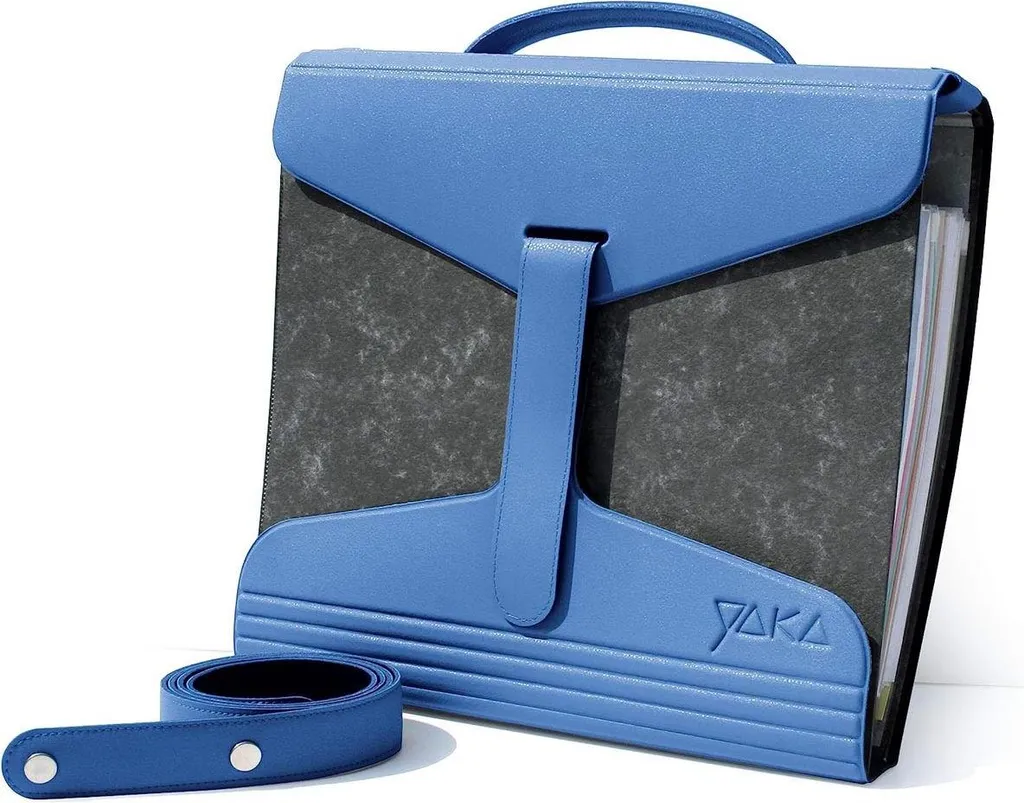 Sacoche à classeur Yaka bleu foncé avec bandoulière réglable renforcée