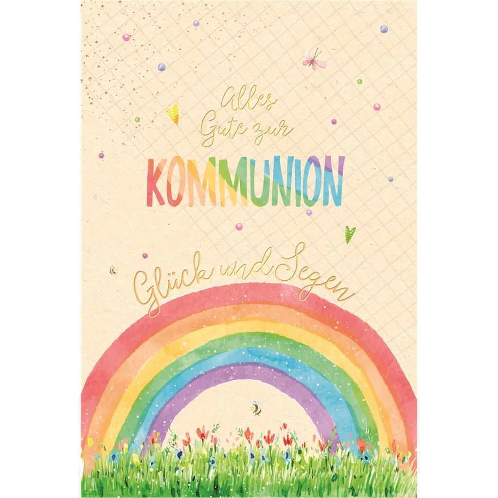 Kommunion - Zuckerrohrpapier - Glückwunschkarte im Format 11,5 x 17