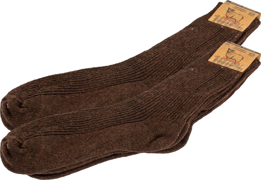 2 - 6 Paar Wollsocken Herren & Damen Schurwolle Wintersocken Dick Warm | B277 - 43-46 - Braun - 4er Pack