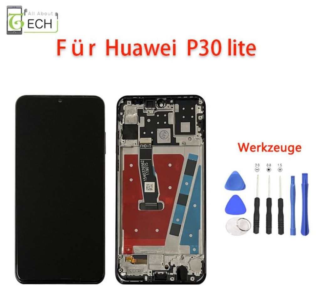 LCD Display für Huawei P30 Lite mit Rahmen MAR-L21 Touch Produktbild 