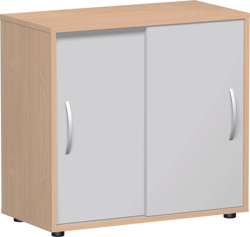Schiebetürenschrank, nicht abschließbar, 800x400x752, Buche/Lichtgrau