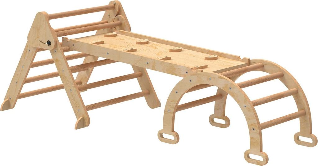 7-in-1 Kletterset für Kinder, faltbares Spielcenter aus Holz