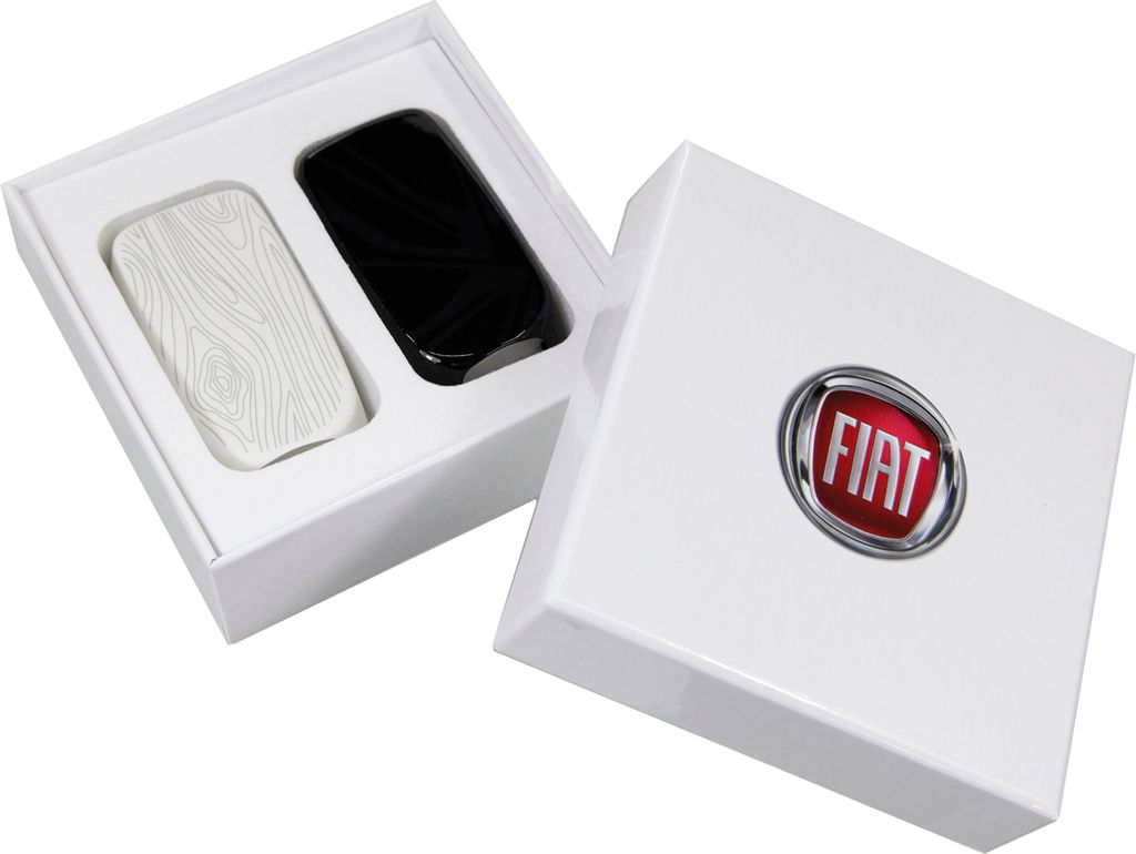 Original Fiat Schlsselcover-Set Glnzend grau und matt wei mit Muster Fiat Tipo EGEA ab Bj. 2016 OE 50927705
