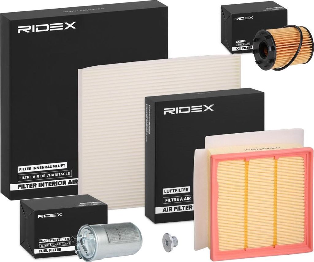 RIDEX Filterset Inspektionspaket Filtersatz für OPEL Corsa D Schrägheck (S07) Corsa E Schrägheck (X15) für VAUXHALL Corsa Mk III (D) Schräghec...