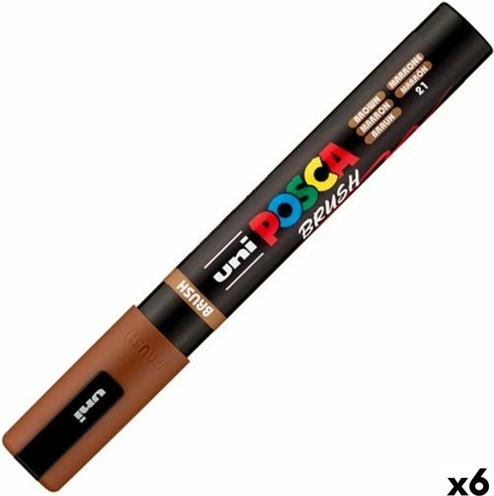 Marker BRUSH POSCA PC-5BR Braun (6 Stück)