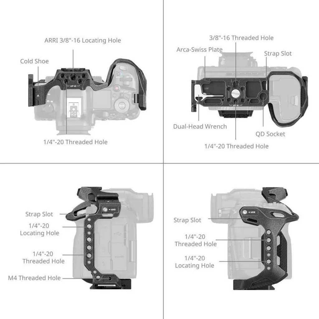 SMALLRIG 4975 Gabbia Black Mamba per Canon EOS R5 Mark II - 6