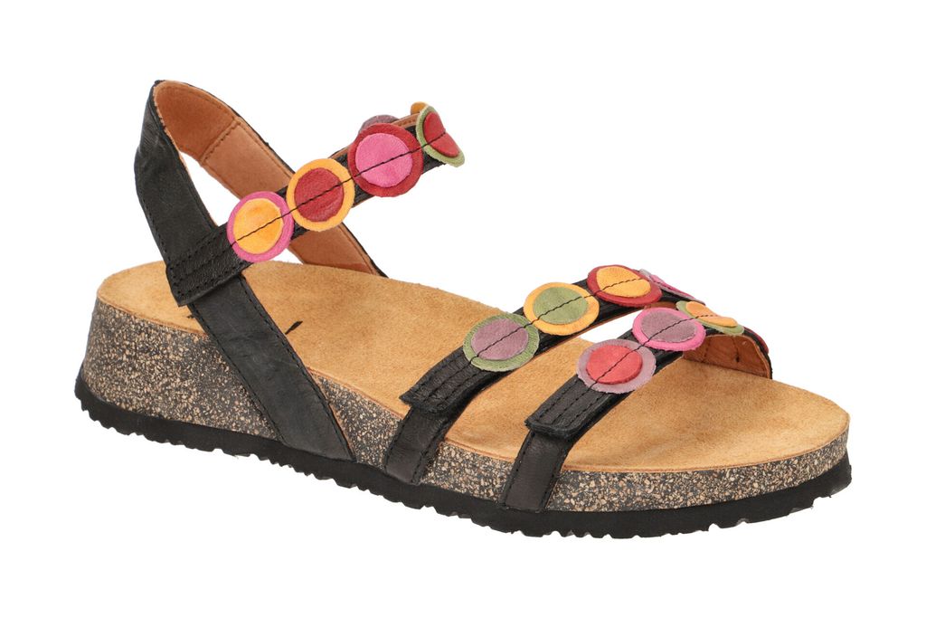 Think KOAK Damen Sandalette - Riemchen Sandalen schwarz Freizeit NEU