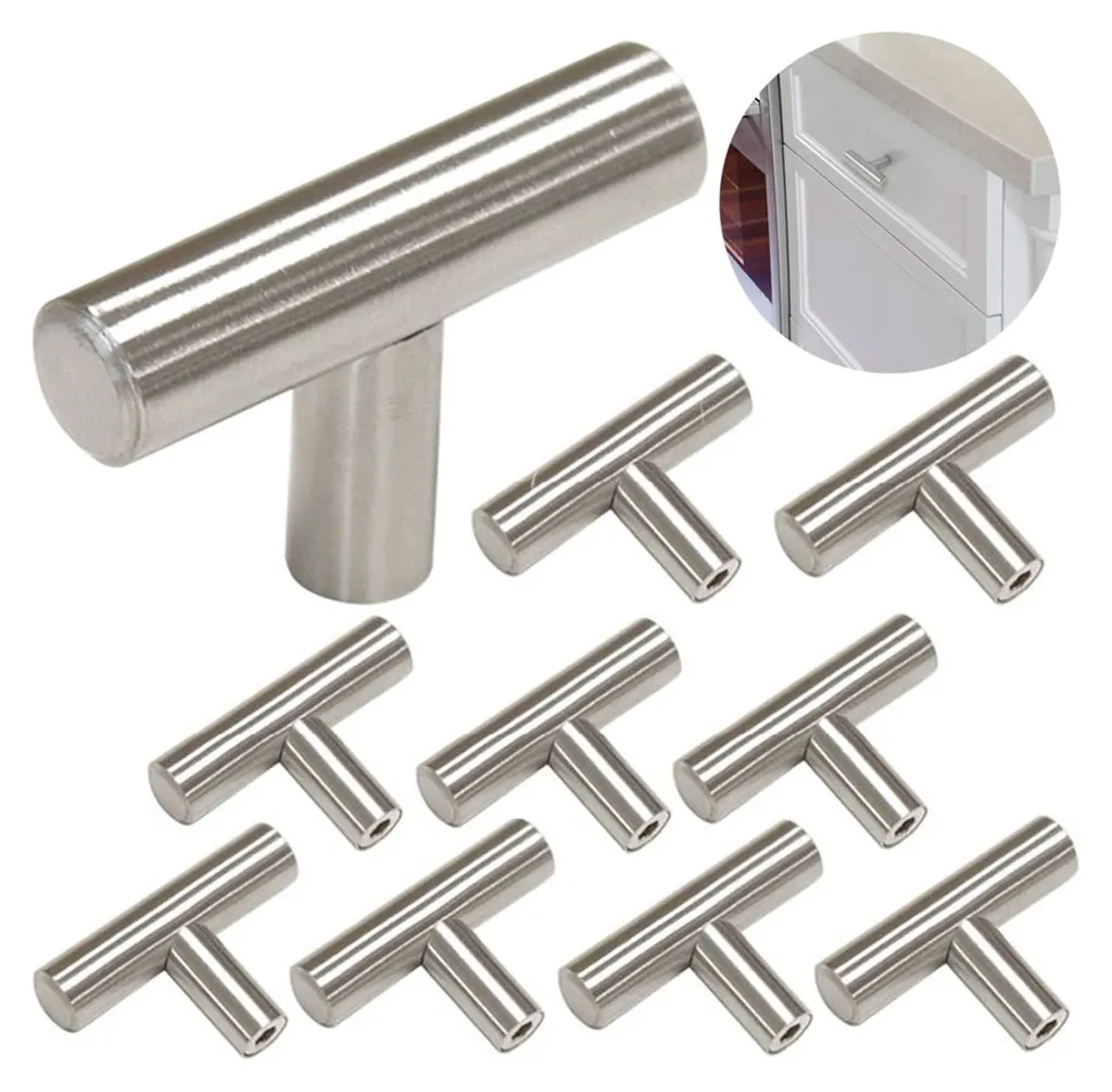 Poignée de porte meuble anti-trace en inox argent pack de 10 unités