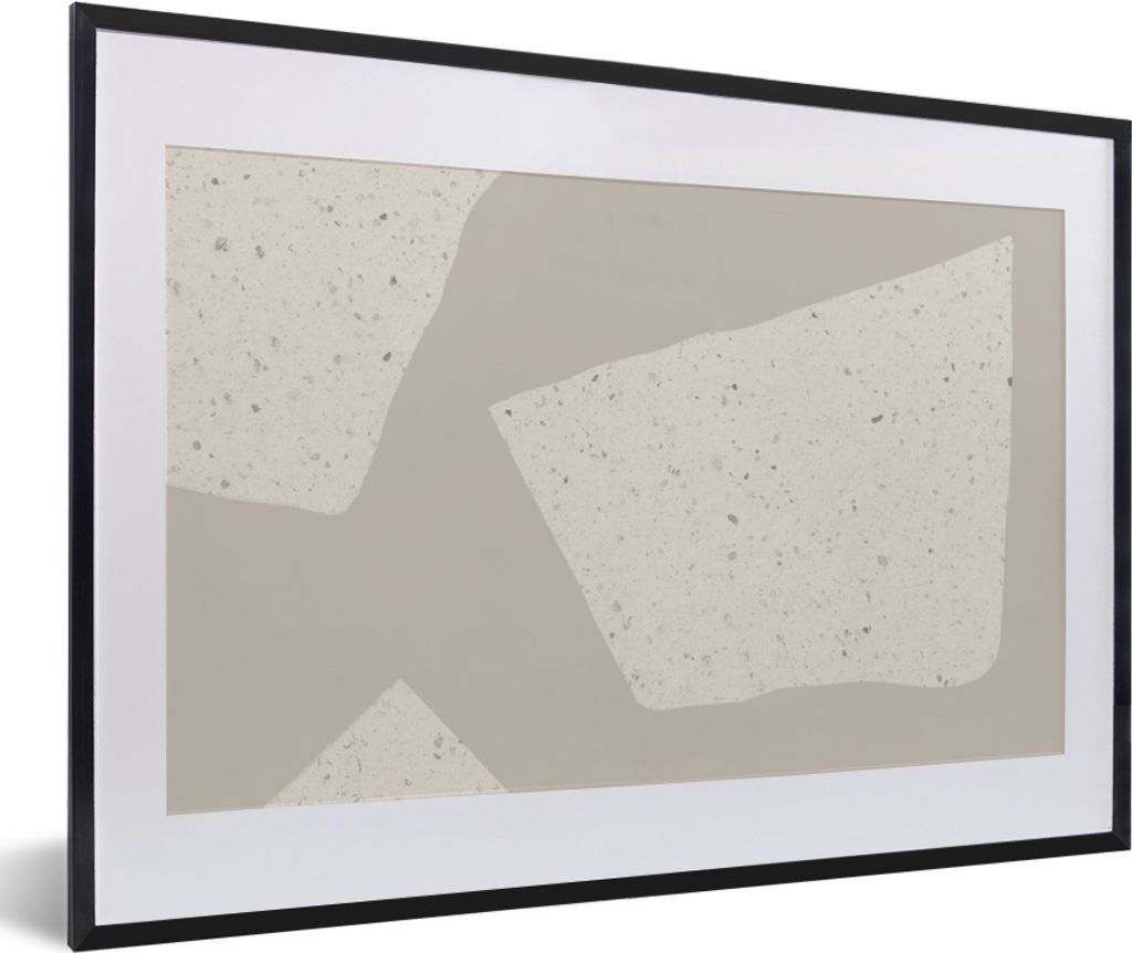 MuchoWow Gerahmtes Poster Terrazzo - Abstrakt - Pastell - Muster 60x40 cm - Poster mit Schwarzem Bilderrahmen Wandposter Rahmen Foto Bilder - Sch...