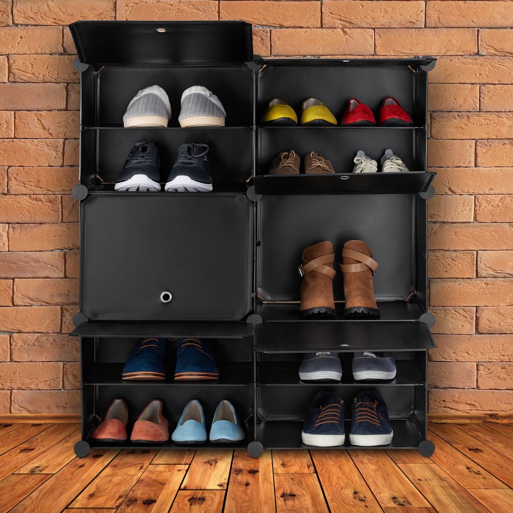 relaxdays Schwarzer Schuhschrank mit 12 | Kaufland.de