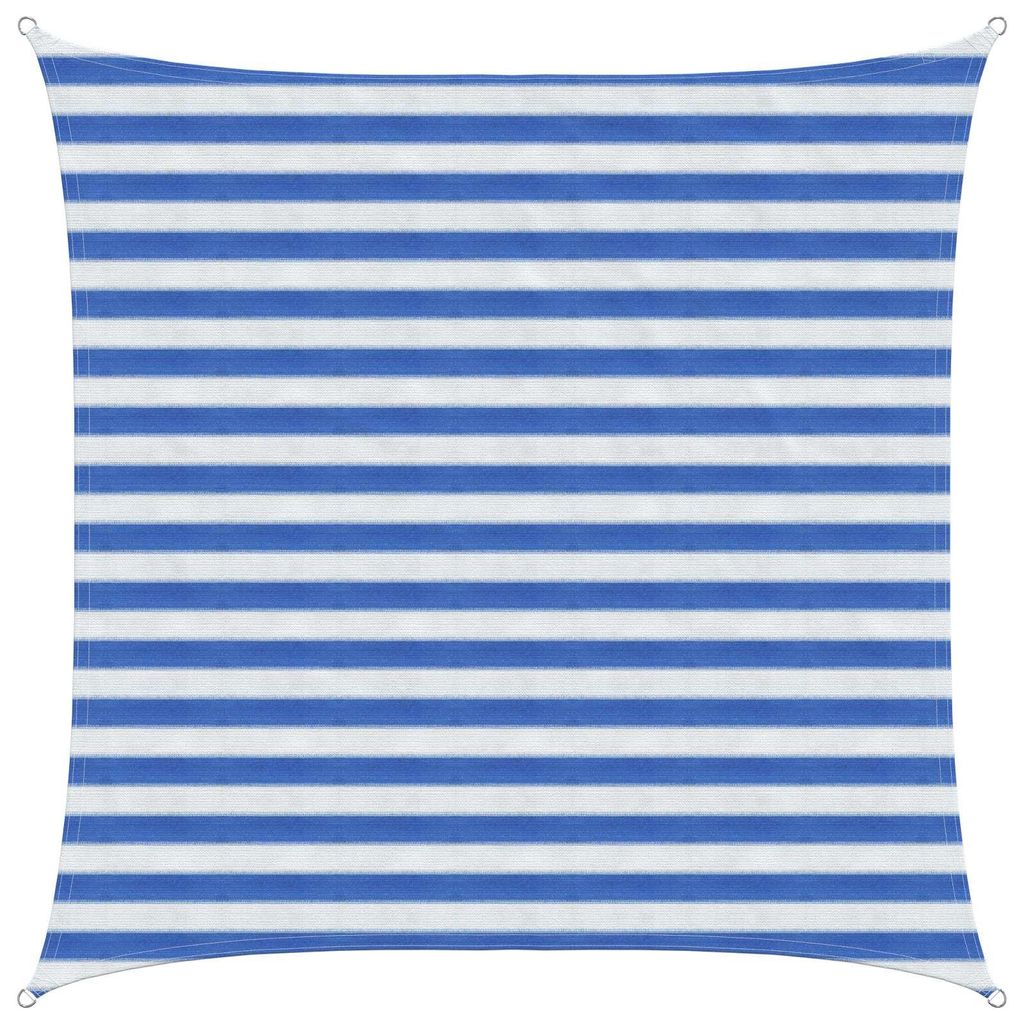 vidaXL Sonnensegel Blau und Weiß 2 x 2 m HDPE