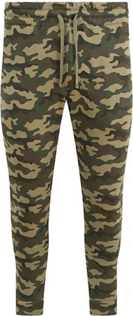 Just Hoods JH074 | Herren Sporthose Tapered Track Pant - Farbe: Green Camo - Größe: L