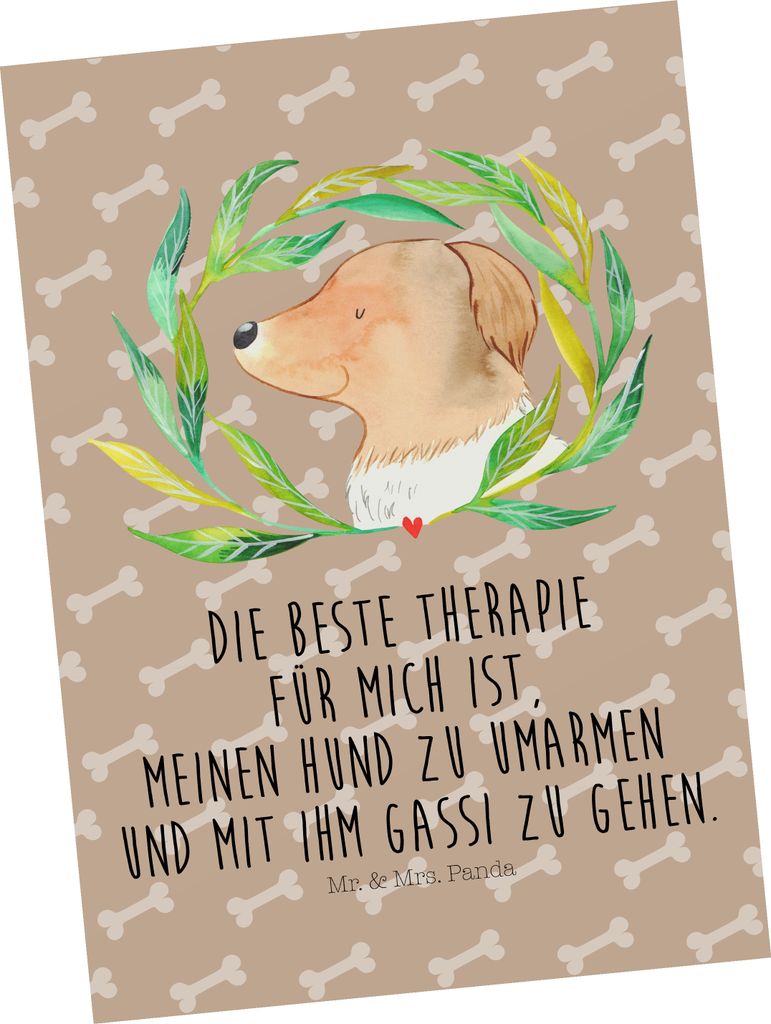 Mr. & Mrs. Panda Grußkarte Hund Blumen - Hundeglück - Geschenk, Ansichtskarte, Postkarten, Postkarte, Ansichtskarten, Hundespruch, Sprüche, kuns...