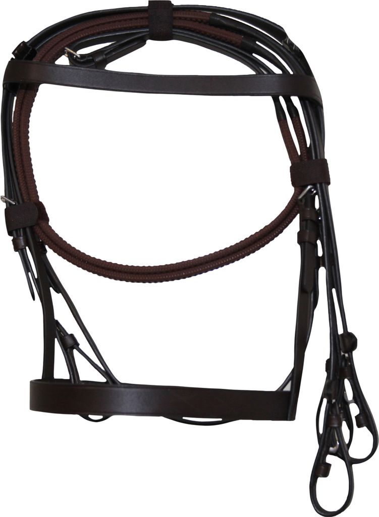 Collegiate Hunt Cavesson Lederzaumzeug IV WB223 (Cob) (Braun)