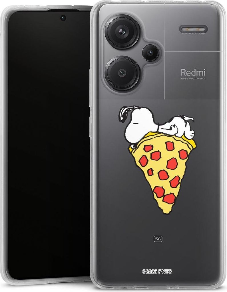 DeinDesign Handyhülle für Xiaomi Redmi Note 13 Pro Plus Silikon Hülle Case Smartphone Schutzhülle Pizza Peanuts Snoopy