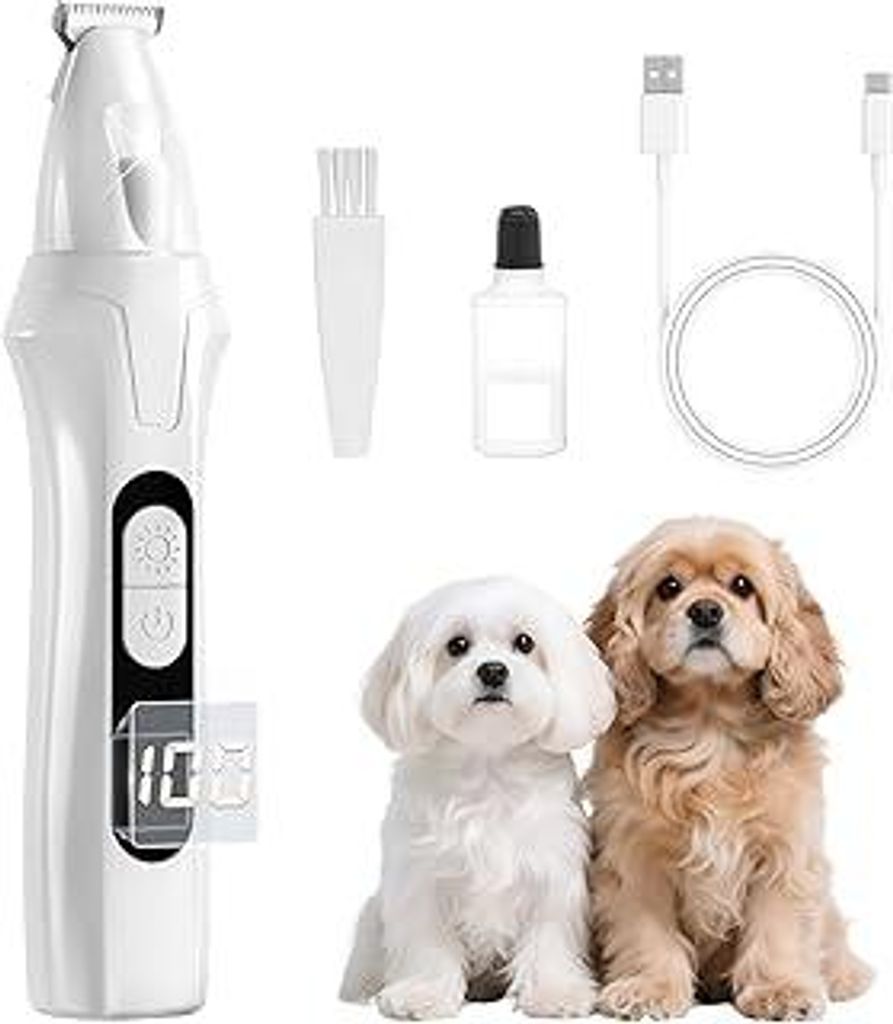 PawTrim Pro Pfotentrimmer für Hunde -Superleise, Wiederaufladbar mit LED & 100% Digitalanzeige. Kabelloser Profi-Trimmer für Pfoten, Augen, Ohren...