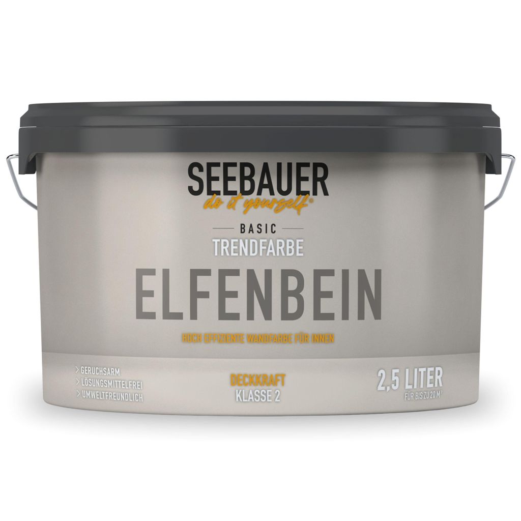 SEEBAUER diy Trendfarbe Creme 2,5L (No. T01 Elfenbein) für Produktbild 