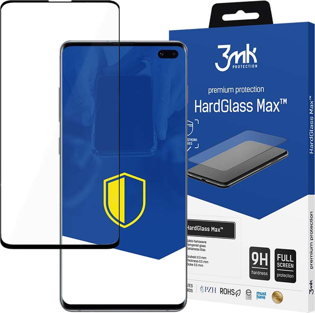 3mk Display Gehrtetes Glas HardGlass Max fr Samsung Galaxy S10 Plus 0,3mm 9H