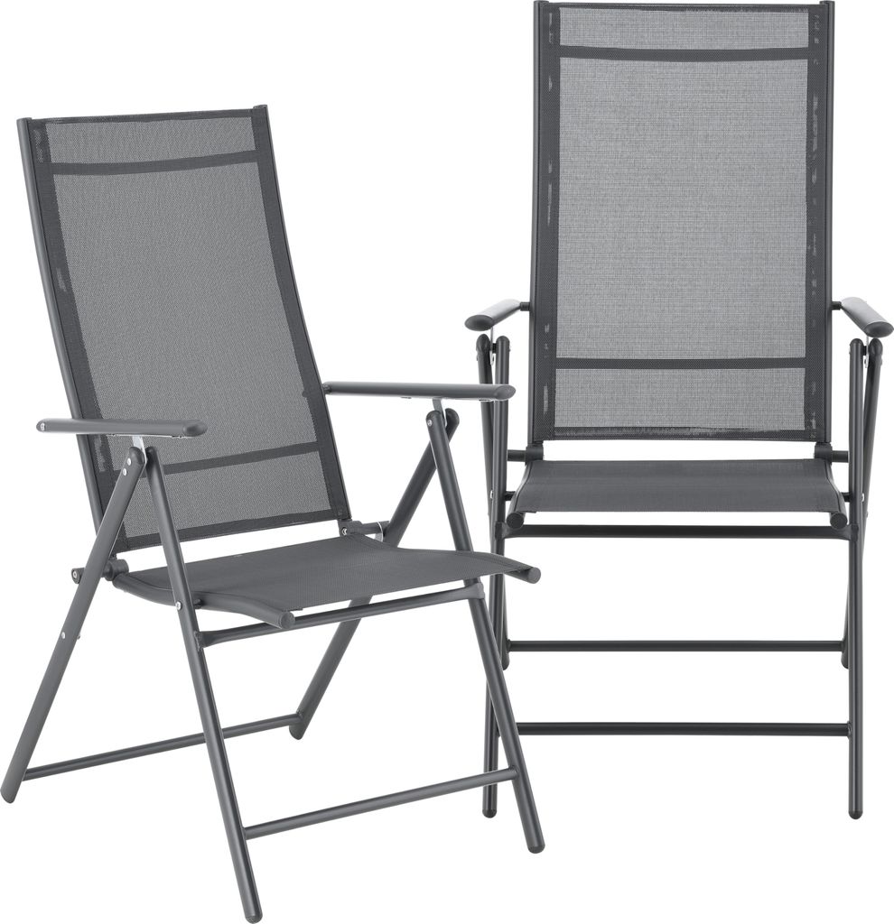 Gartenstuhl 'Kalamata' 2er Set klappbar Dunkelgrau Produktbild 