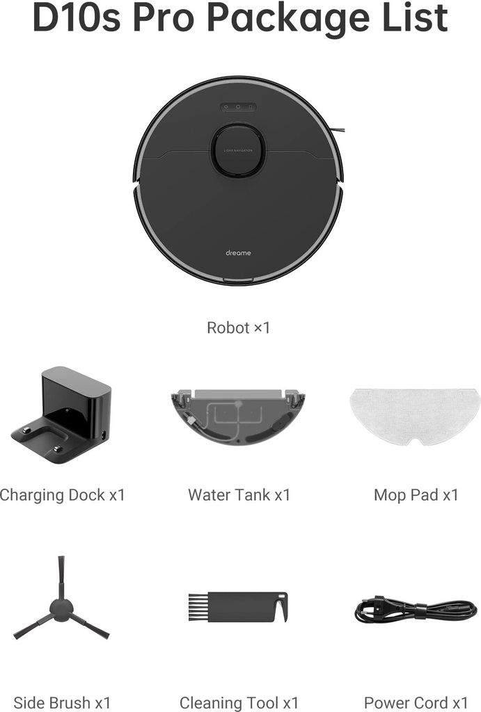 Dreame D10s Pro Staubsauger Roboter 5000Pa Saugkraft Produktbild 10