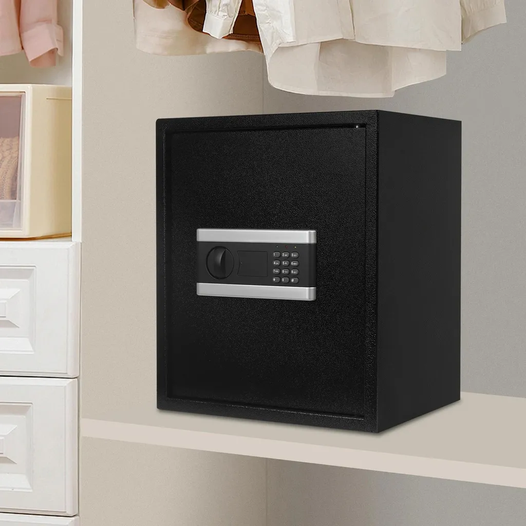 Coffre-fort pour protéger bijoux et documents avec code de sécurité noir - 4