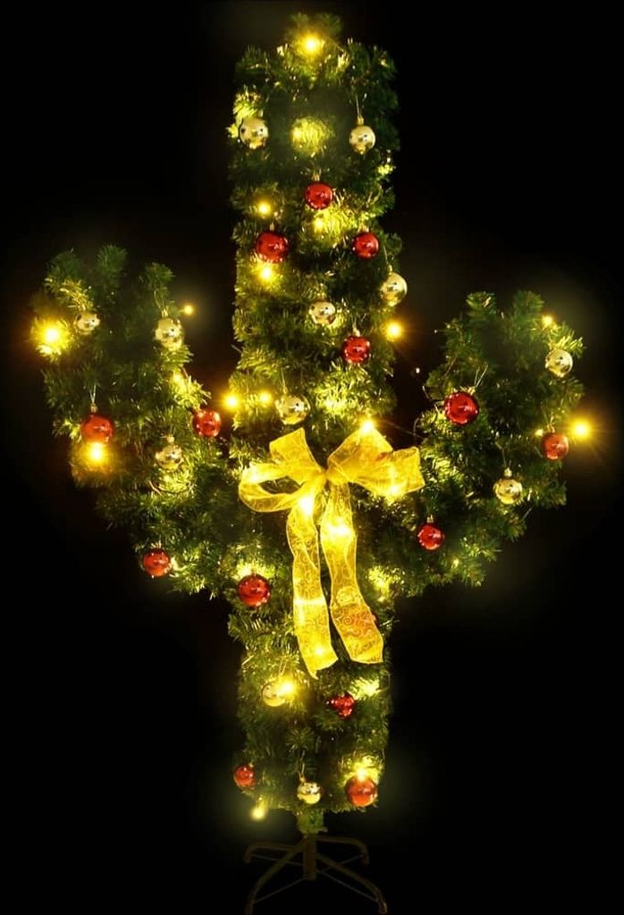 "SALE 2026"Künstliche Weihnachtsbäume - Grün Weihnachtsdeko Kaktus mit Ständer und LED Grün 150cm PVC Stabli Möbel8174282