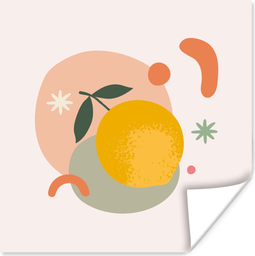 MuchoWow Poster Zitrone - Obst - Sommer 100x100 cm - Babyzimmer