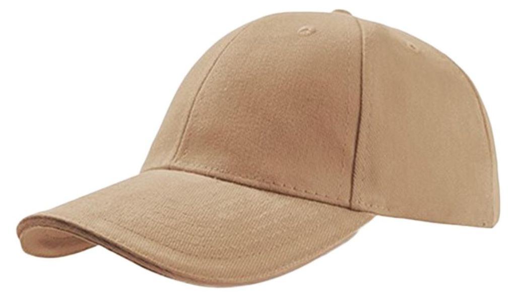 Atlantis Liberty Baseballkappe mit 6 Paneelen, aus gebürsteter Baumwolle LT901 (Einheitsgröße) (Khaki/Khaki)