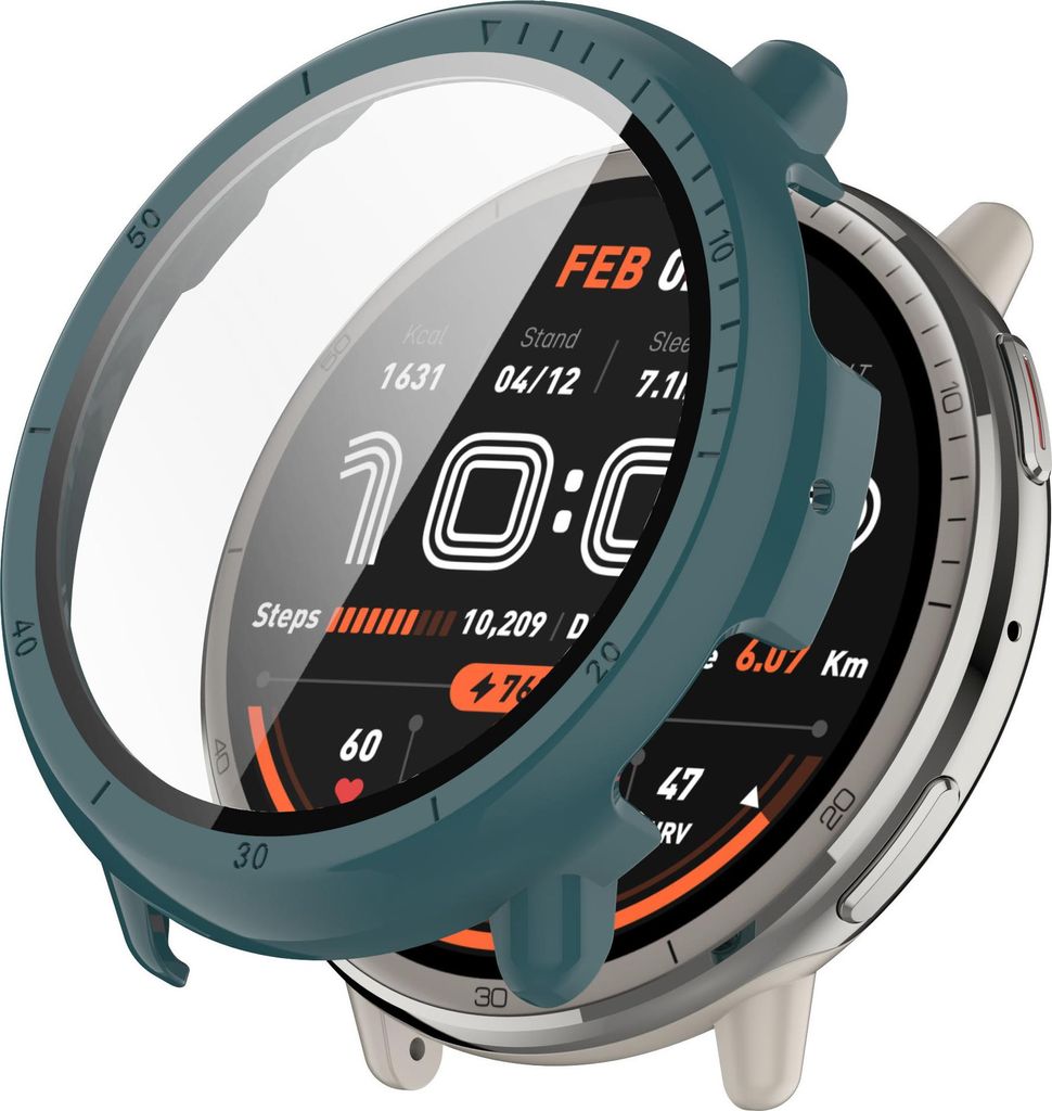 Strap-it Hartschalenetui mit Bildschirmschutz - passend für das Amazfit Active 2 (grün)