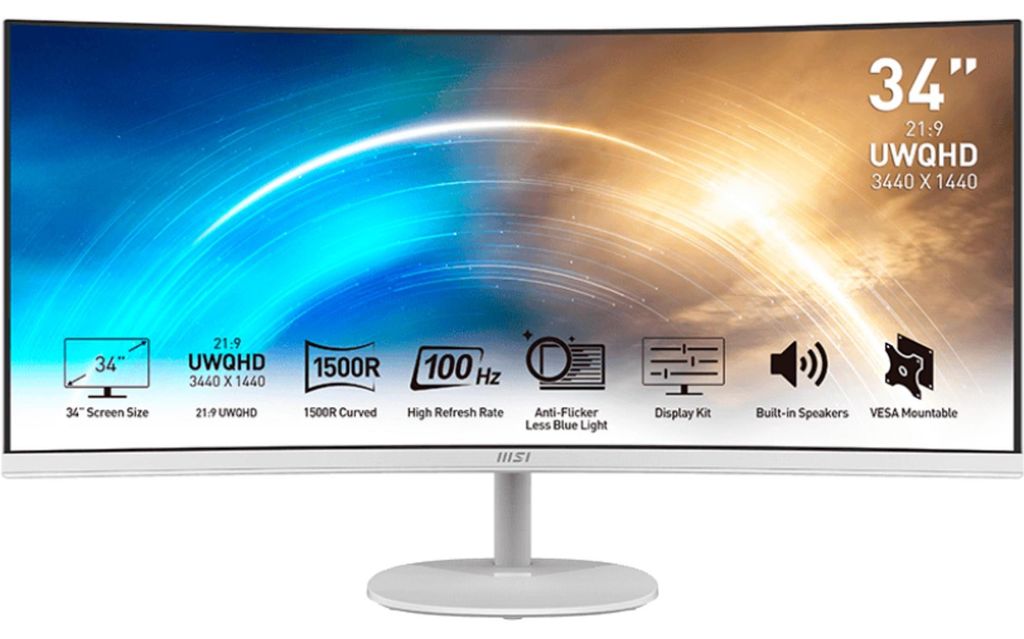 MSI 86,36cm(34")Curved VA UWQHD PRO MP341CQWDE HDR/HDMI/4ms Produktbild 