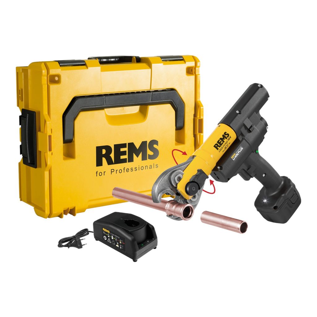 A tool kit for plumbing, including a press tool, charger, and case.