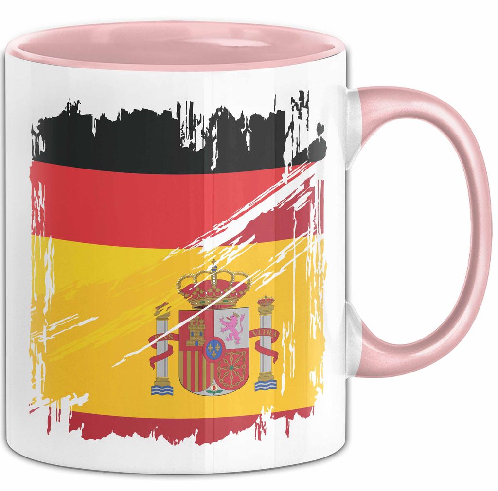 Deutsch Spanier Tasse Geschenk Lustiger Becher Geschenkidee Spanien Kaffee-Becher (Rosa)