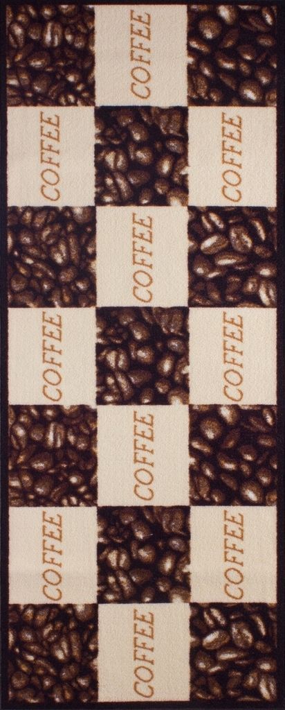 Teppich - Braun - Schwarz - 67 x 180 cm - mit Kaffee Produktbild 