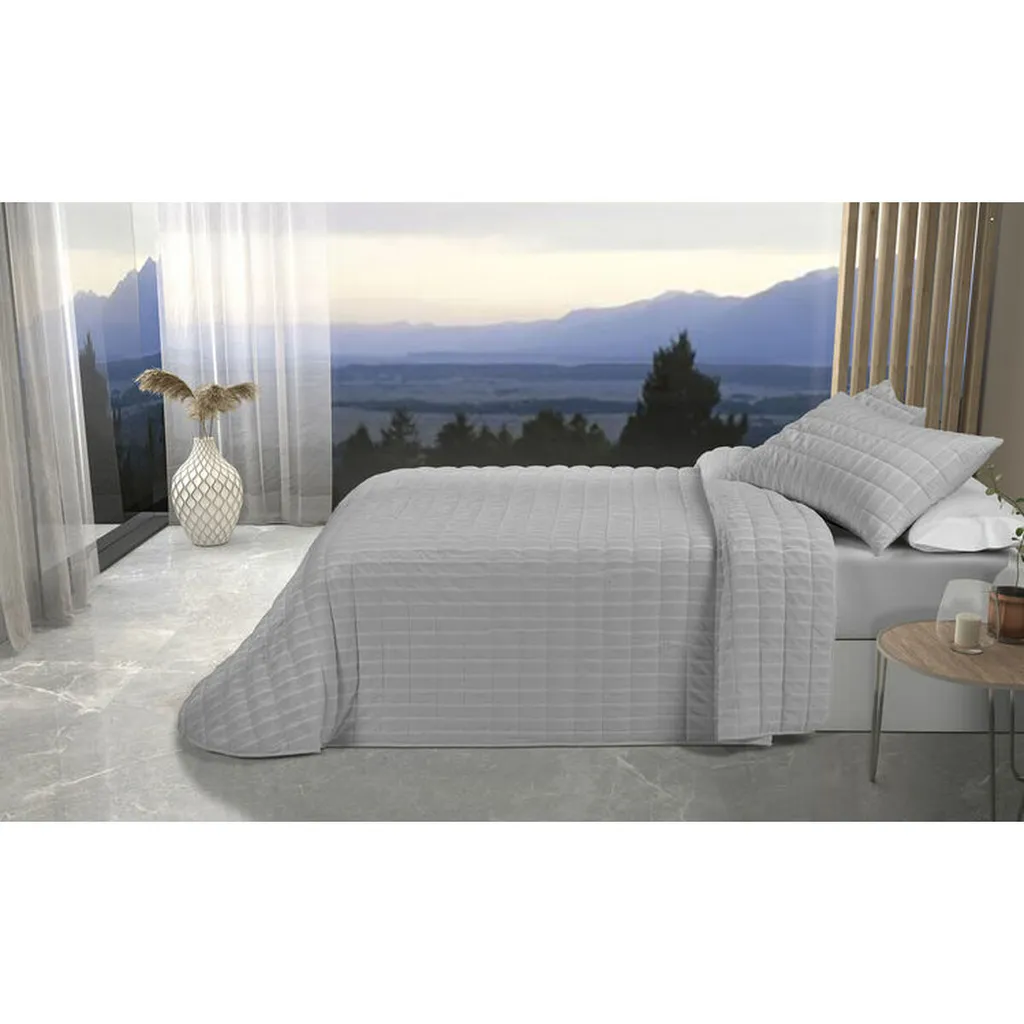 Équipement Lit 90 cm Pierre Cardin - Couette Vagues Gris Perle 2 Pcs