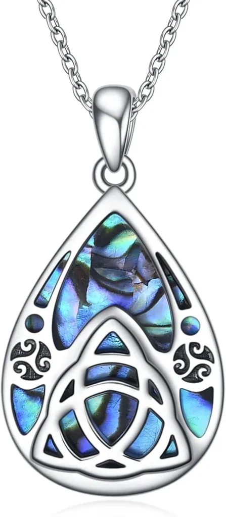 Collier noeud celtique argent anti-allergie et nacre d'ormeau chic