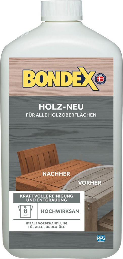 BONDEX Holz Neu Holzentgrauer Holzreiniger farblos 1 l Produktbild 